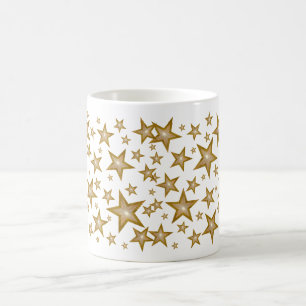 Gold Stars  mug white