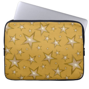 "Gold" Stars neoprene laptop sleeve 13"