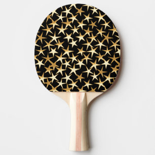 Gold stars on a black background ping pong paddle
