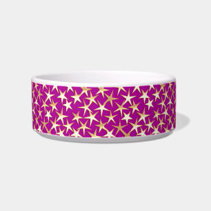 Gold stars on amethyst purple bowl