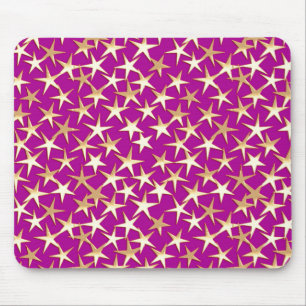 Gold stars on amethyst purple mouse mat