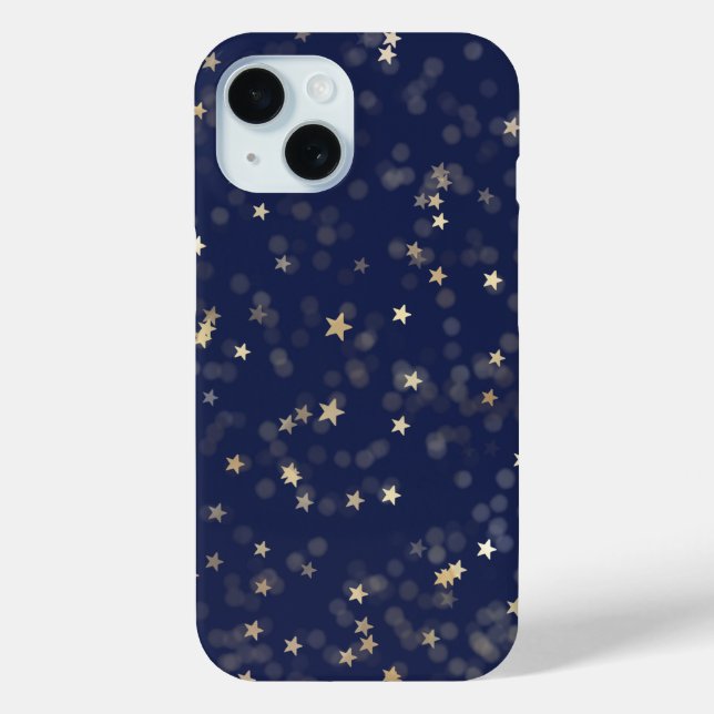Gold Stars On Blue Case-Mate iPhone Case (Back)