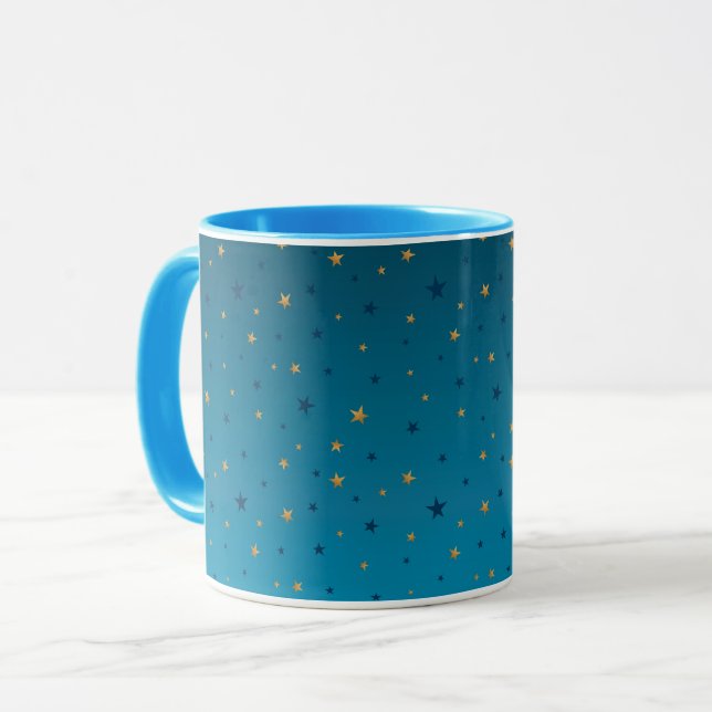 Gold stars on blue.  mug (Front Left)