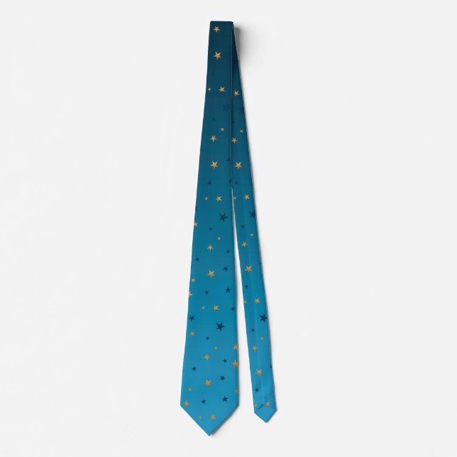 Gold stars on blue.  tie (Front)