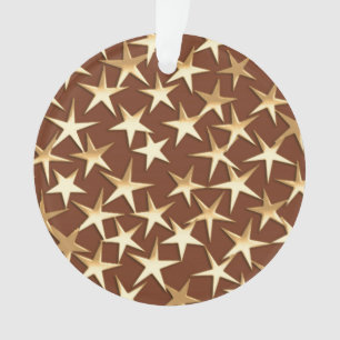 Gold stars on chocolate brown ornament