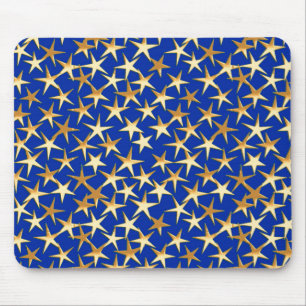 Gold stars on cobalt blue mouse mat