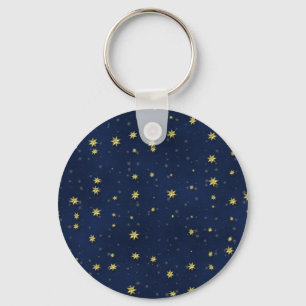 Gold Stars on Dark Blue Field Gift Series Key Ring