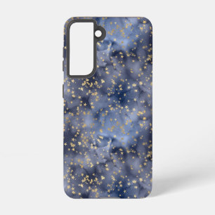 Gold Stars On Light Navy Night Sky  Samsung Galaxy Case