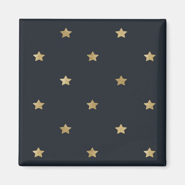 Gold stars on midnight black sky magnet (Front)