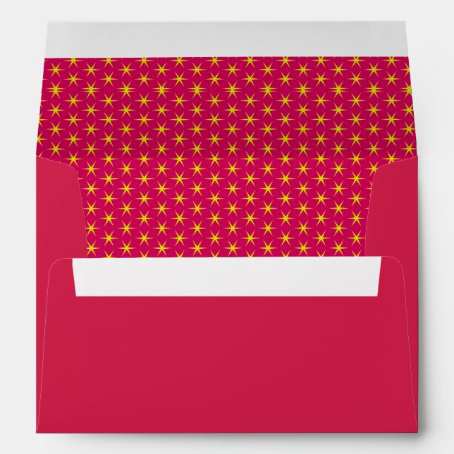 Gold Stars on Red Texture Envelope (Back (Bottom))