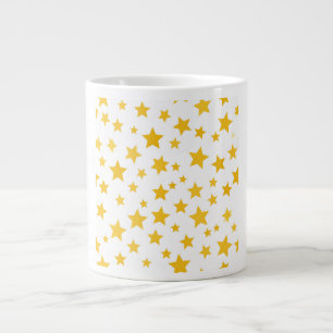gold stars on white background large coffee mug