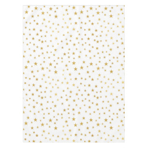 Gold Stars on White Tablecloth