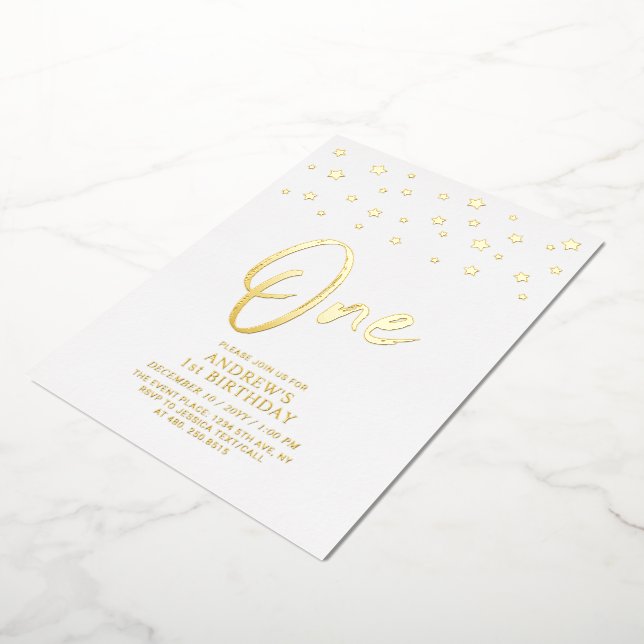 Gold Stars | One 1st Birthday Party (Rotated)