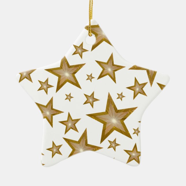 Gold Stars ornament star white (Front)
