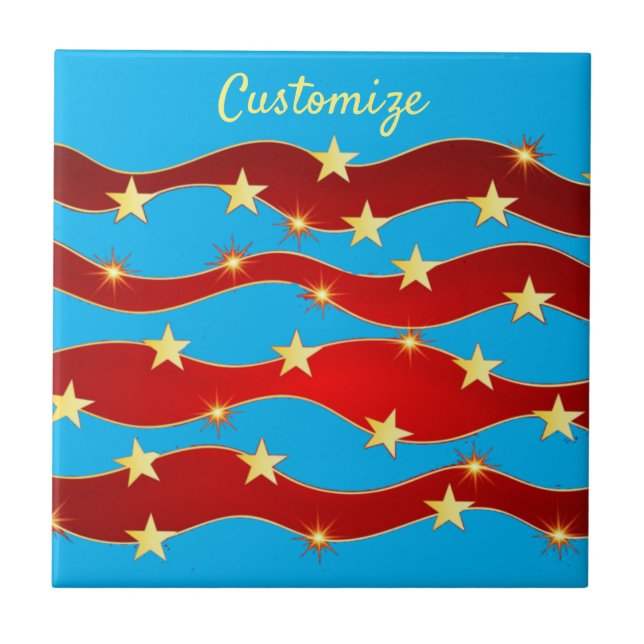 Gold Stars Patriotic Sky Thunder_Cove  Tile (Front)