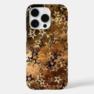 Gold Stars Pattern iPhone 16 Pro Case