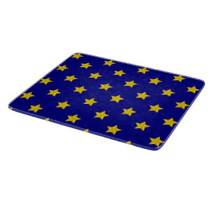 Gold Stars Pattern, Navy Blue, Exclusive Cutting Board