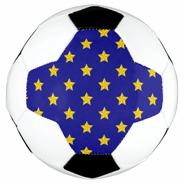 Gold Stars Pattern, Navy Blue, Exclusive Football (Front)