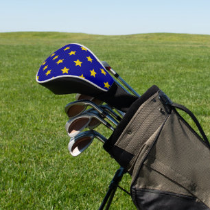 Gold Stars Pattern, Navy Blue, Exclusive Golf Head Cover