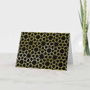 Gold Stars Pattern on Black Card