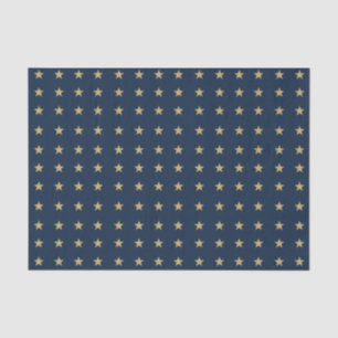 Gold Stars Pattern on Navy Blue  Tissue Paper