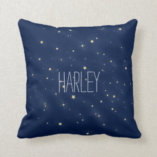 Gold Stars Personalised with Name Cushion