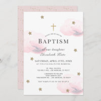 Gold Stars & Pink Clouds Girl Baptism