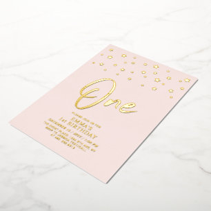 Gold Stars   Pink One 1st Birthday Party