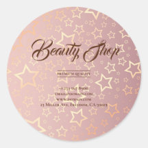 Gold Stars Rose Beauty Shop Luxury Elegant Trendy