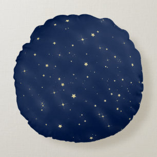 Gold Stars Round Cushion