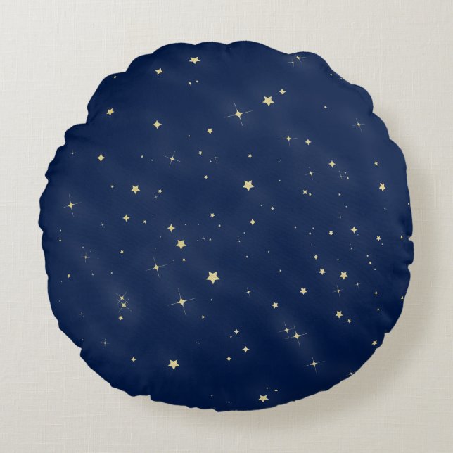 Gold Stars Round Cushion (Front)