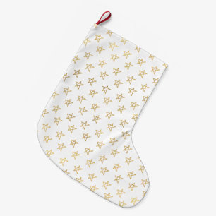 Gold Stars Shine Bright  Large Christmas Stocking