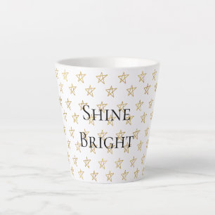 Gold Stars Shine Bright Latte Mug