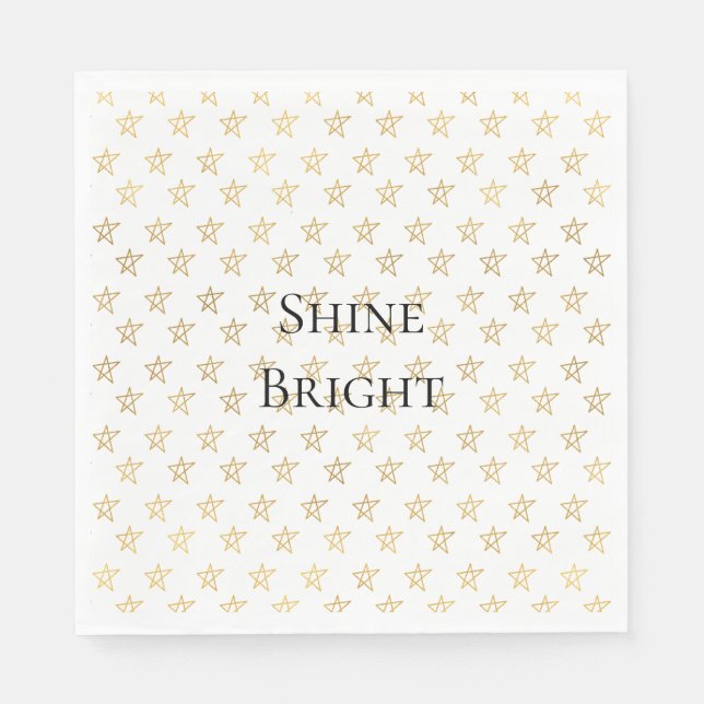 Gold Stars Shine Bright Napkin (Front)