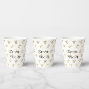 Gold Stars Shine Bright Paper Cups