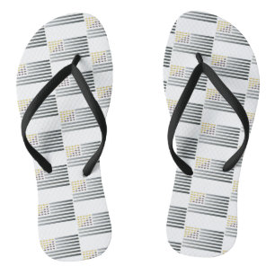 Gold Stars Silver Stripes Flip Flops