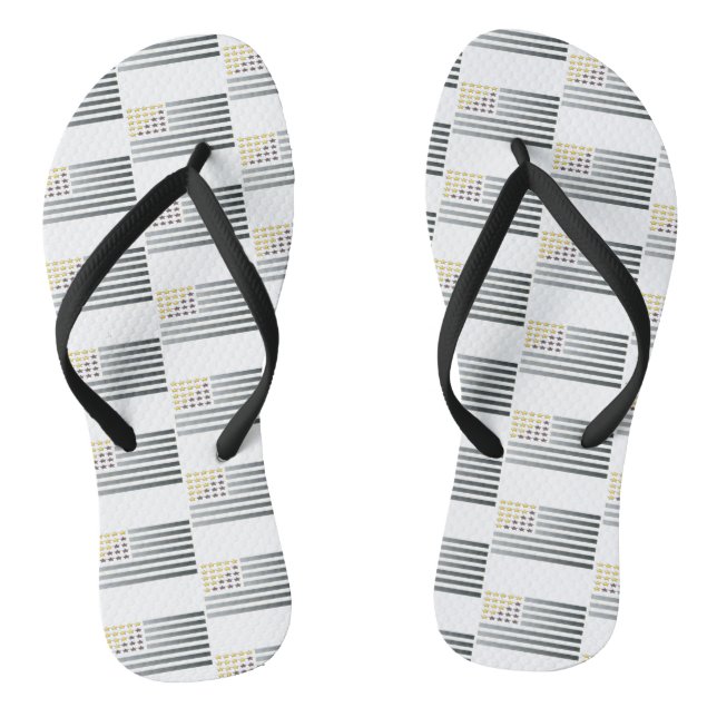 Gold Stars Silver Stripes Flip Flops (Footbed)