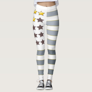 Gold Stars Silver Stripes Leggings