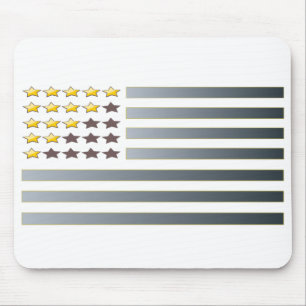 GOLD STARS SILVER STRIPES MOUSE MAT