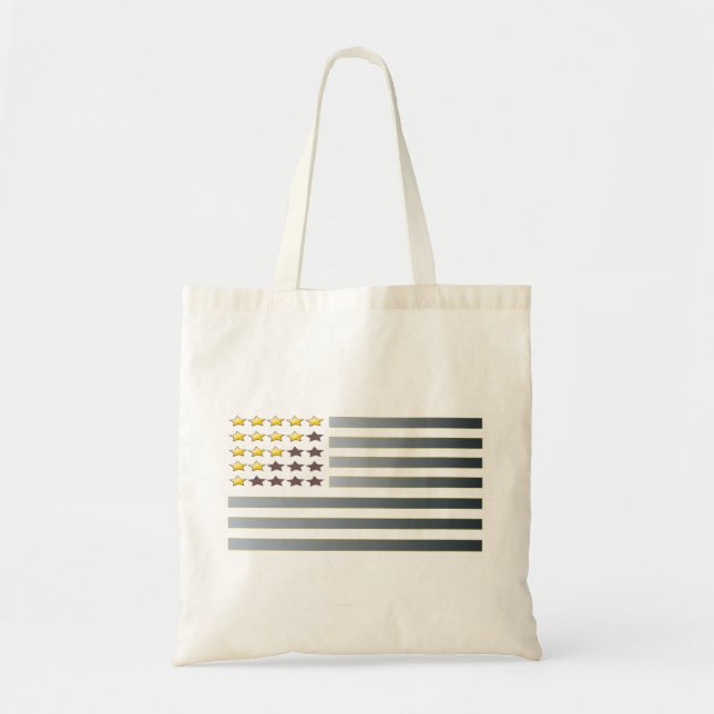 GOLD STARS SILVER STRIPES Patriotic Flag Tote (Front)