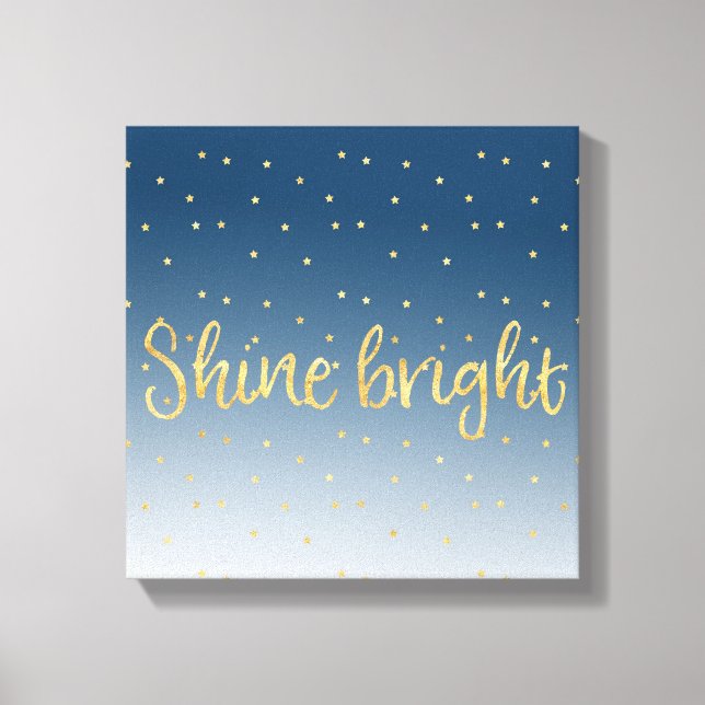 Gold Stars Sky Shine Bright Canvas Print (Front)