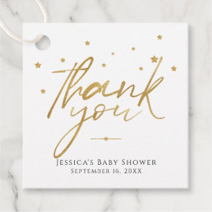 Gold Stars Thank You Baby Shower Favour Tags