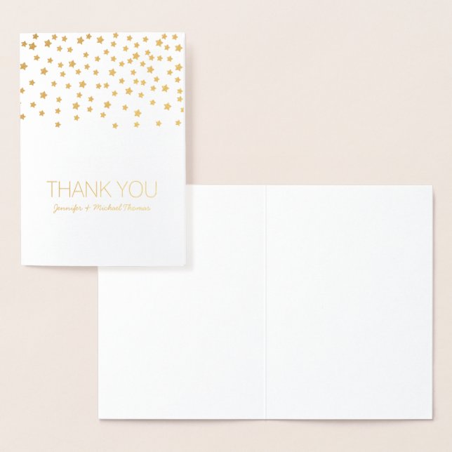 Gold Stars Thank you personalised card (Display)