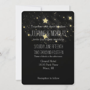 Gold Stars Wedding Invitation