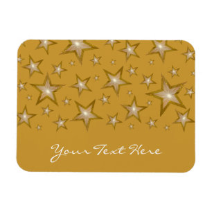 "Gold" Stars 'Your Text' flexible magnet gold