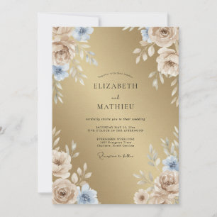 Gold Stately Traditional Wedding Invitation