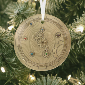 Gold Steampunk Ceramic Ornament