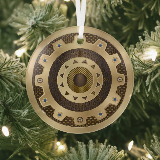 Gold Steampunk Ceramic Ornament (Insitu)