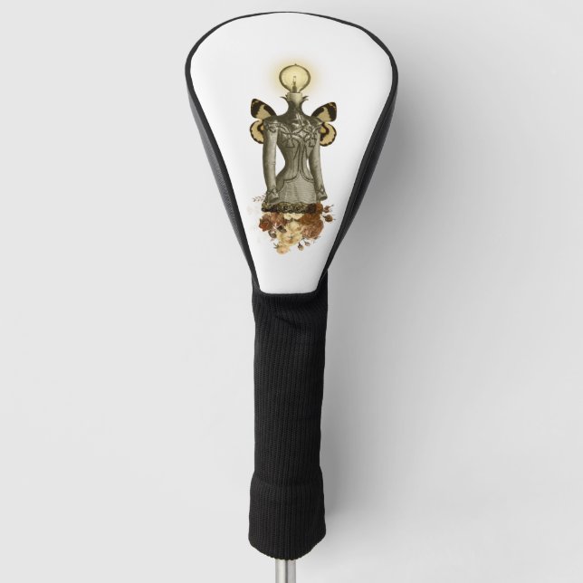 Gold SteamPunk Series Design 3 Golf Head Cover (Front)