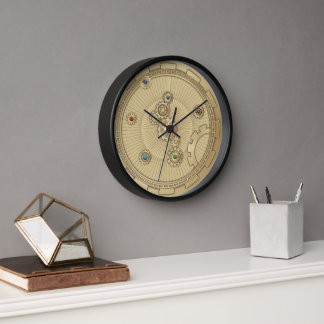 Gold Steampunk Wall Clock
